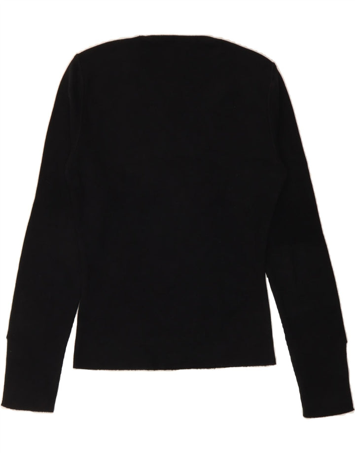 NORTH SAILS Womens Graphic Crew Neck Jumper Sweater UK 14 Medium Black Vintage North Sails and Second-Hand North Sails from Messina Hembry 
