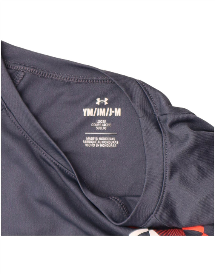 Свободная футболка с рисунком для мальчиков UNDER ARMOR, топ 9–10 лет, средний серый цвет