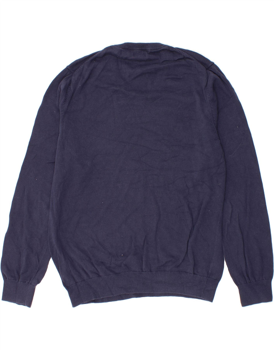 IZOD Mens V-Neck Jumper Sweater Large Navy Blue Cotton Vintage Izod and Second-Hand Izod from Messina Hembry 