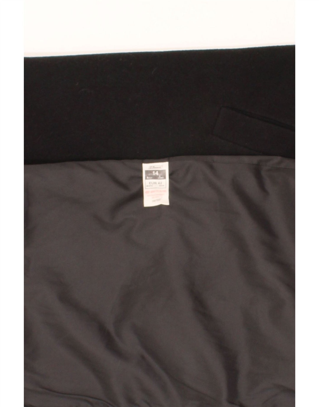 ST. BERNARD Womens Overcoat US 14 XL Black Wool Vintage St. Bernard and Second-Hand St. Bernard from Messina Hembry 