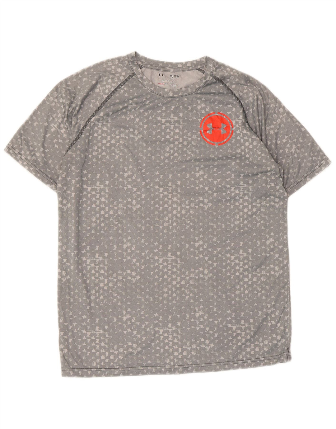 Мужская футболка Under Armour Heat Gear Top среднего серого цвета с геометрическим рисунком