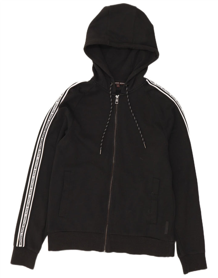 MICHAEL KORS Мужской свитер с капюшоном и молнией с графическим рисунком, маленький черный, с цветными блоками