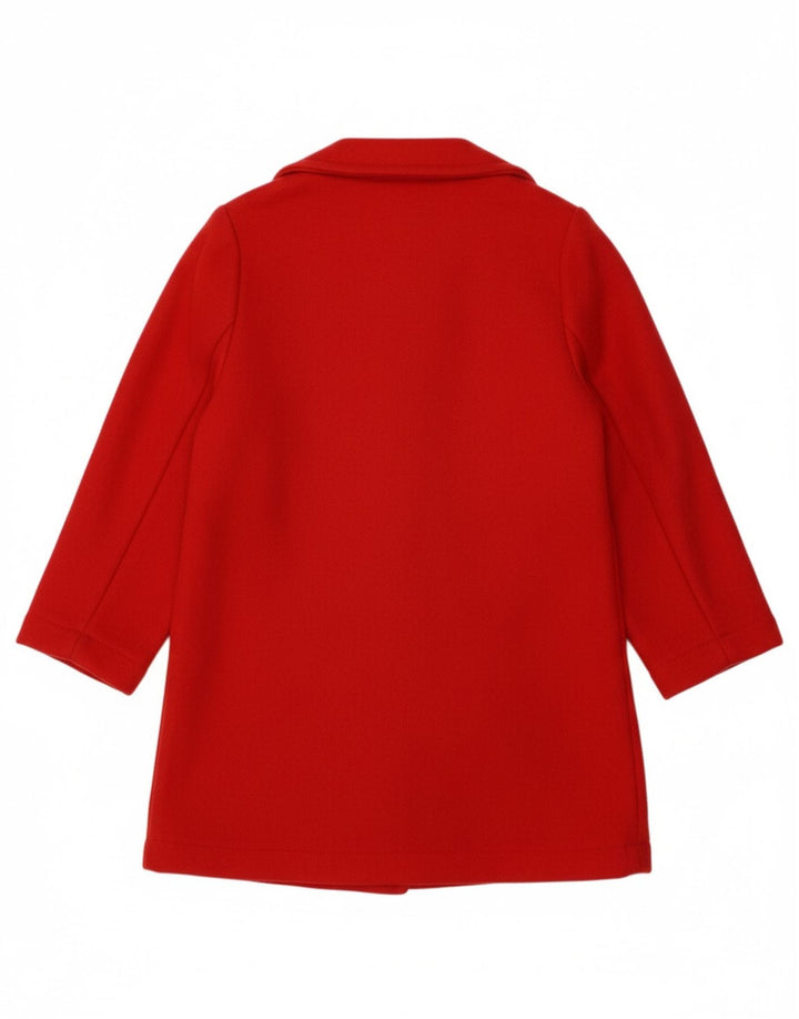 VINTAGE Baby Girls Overcoat 18-24 Months Red Polyester