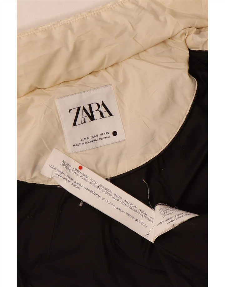 Женское стеганое пальто Zara UK 10, маленький цвет, белый полиэстер