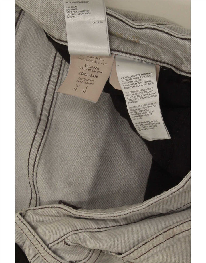 Мужские узкие джинсы Calvin Klein W36 L32, серый хлопок