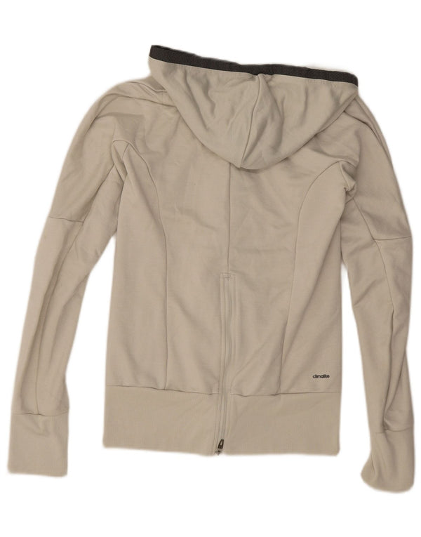 Женский свитер с капюшоном Adidas Climalite на молнии UK 6 XS Белый полиэстер