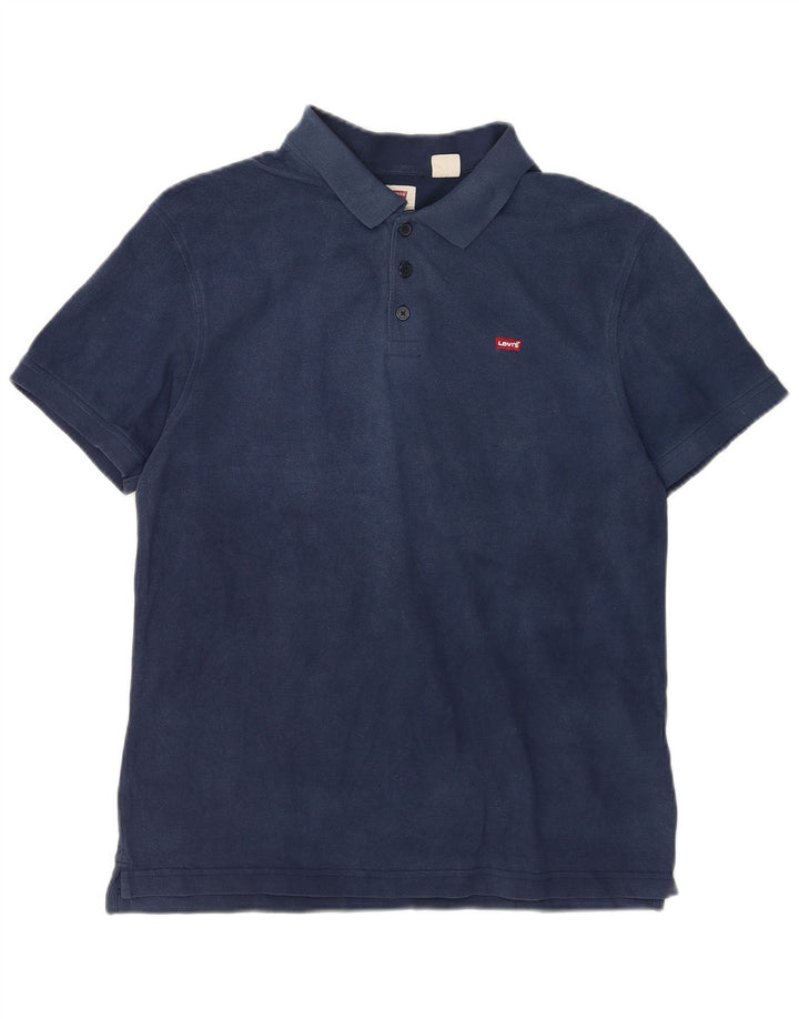 Мужская стандартная рубашка-поло Levi's, темно-синяя, хлопковая, большого размера