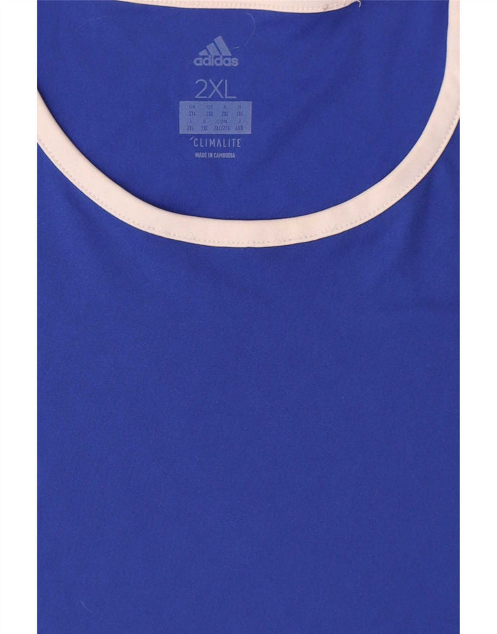 Мужская футболка Adidas Climalite Top 2XL Синяя с цветными блоками из полиэстера