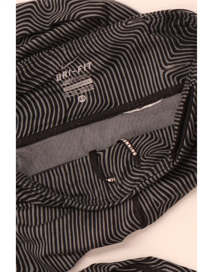 Женские леггинсы NIKE Dri Fit UK 6 XS, серые в тонкую полоску