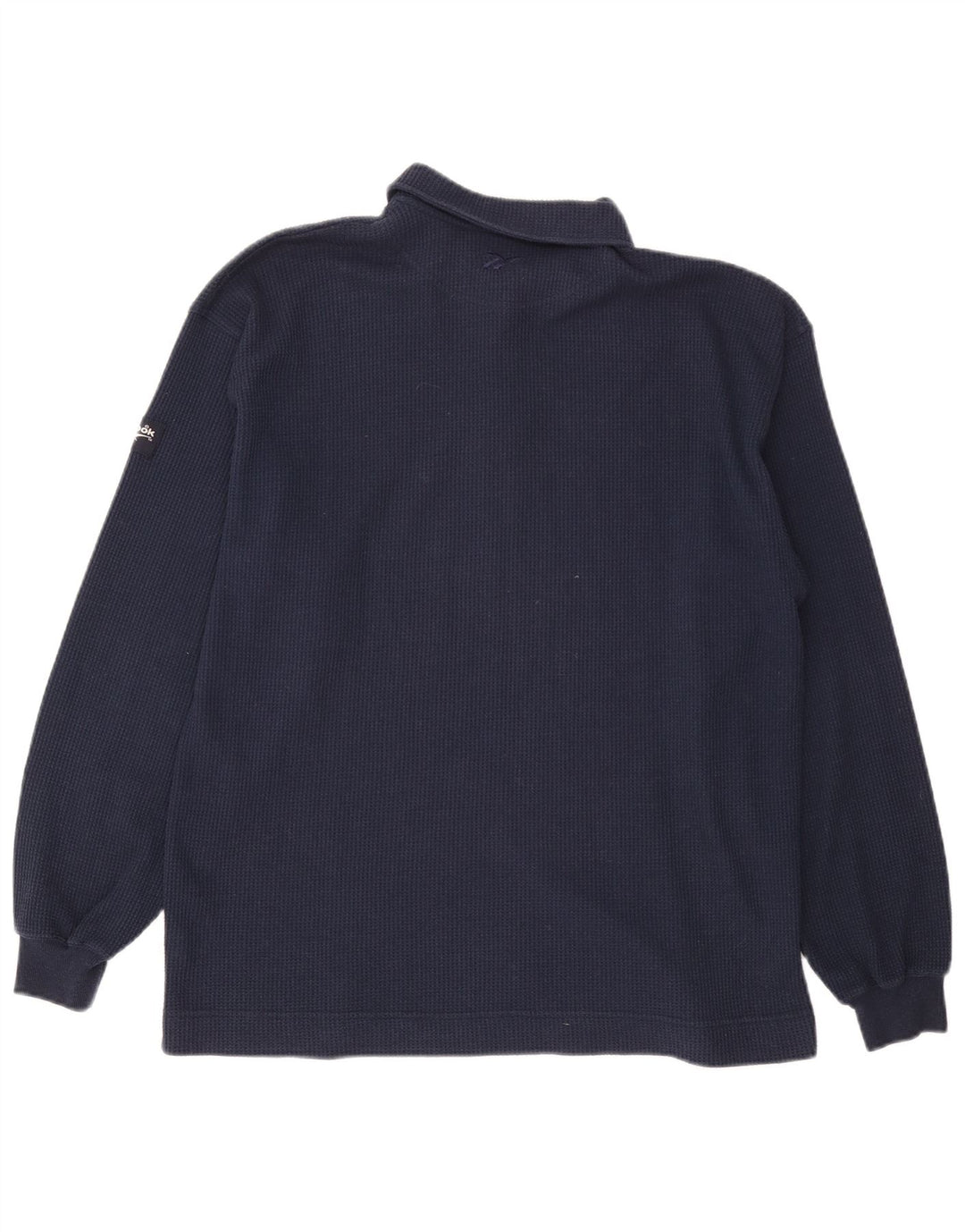 Мужская рубашка-поло Reebok с длинным рукавом, темно-синяя, хлопковая