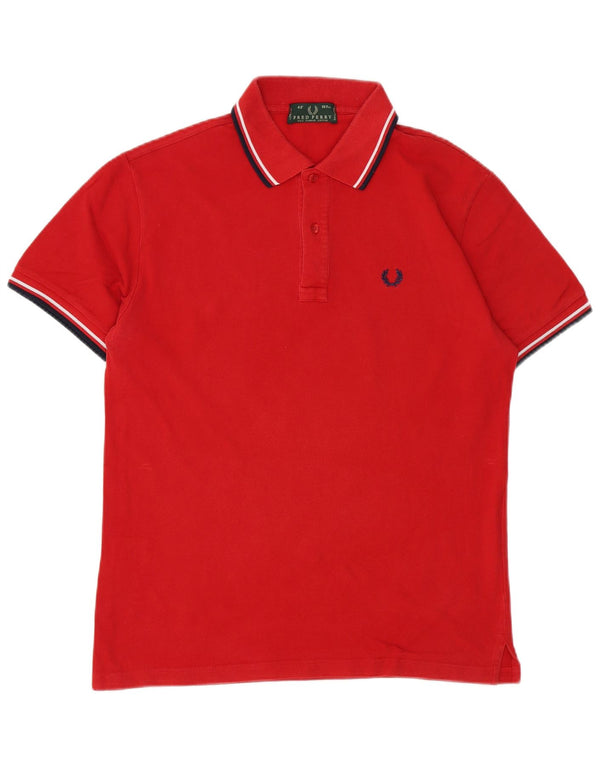 Мужская рубашка поло Fred Perry, хлопок в красную полоску среднего размера
