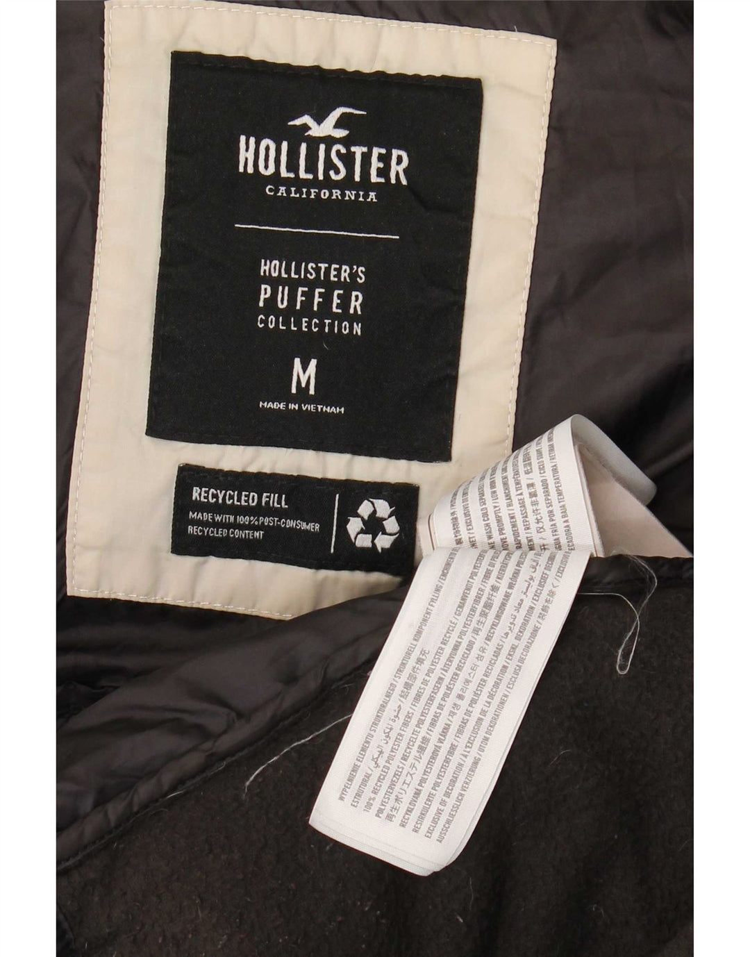 Мужская стеганая куртка Hollister UK 38, средний черный полиэстер