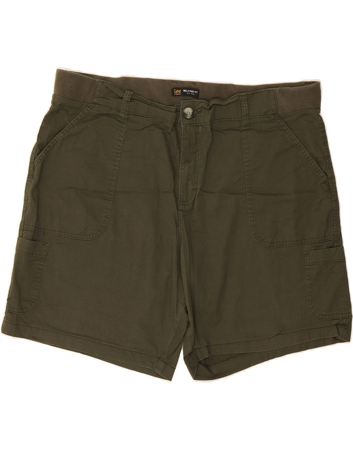 LEE Womens Mid Rise Chino Shorts W44 3XL Khaki Vintage Lee and Second-Hand Lee from Messina Hembry 