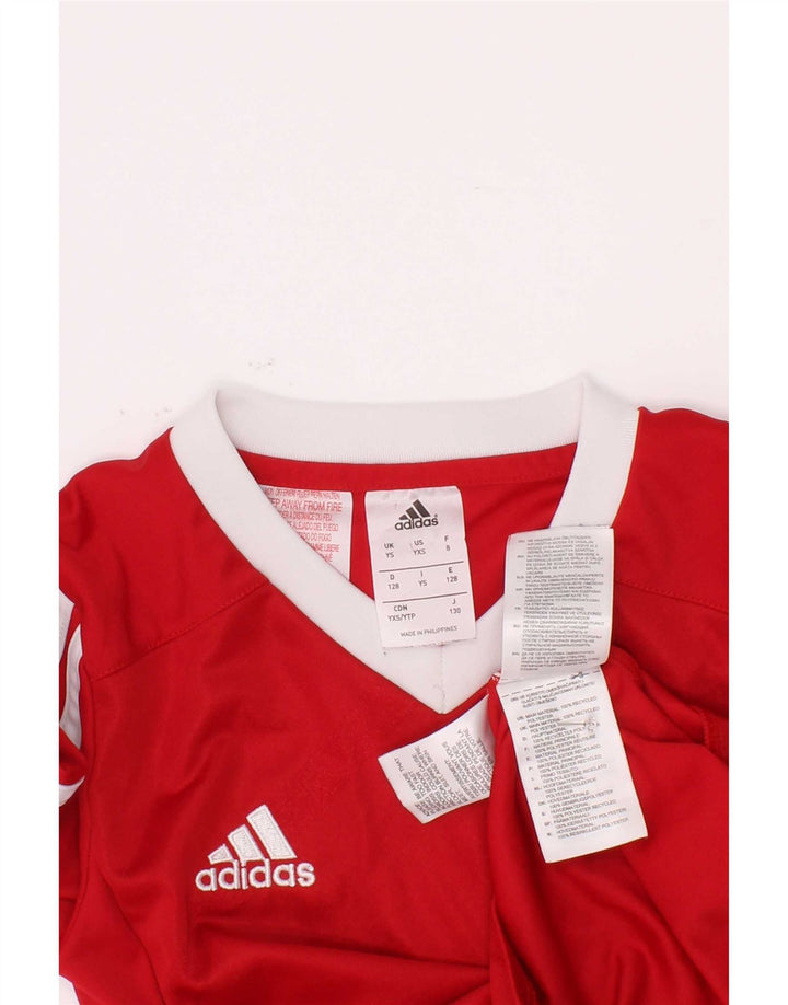 Футболка Adidas Climalite для мальчиков с длинными рукавами, 7–8 лет, маленький красный цветной блок