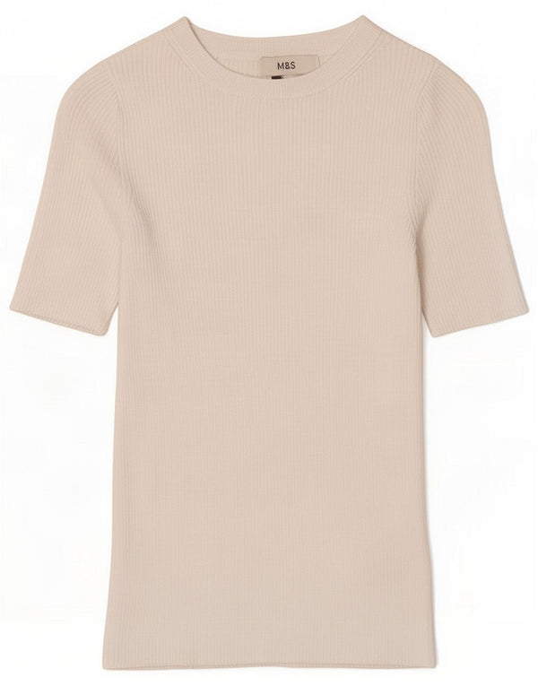 Женская футболка Marks & Spencer Top UK 6 XS Белая вискоза