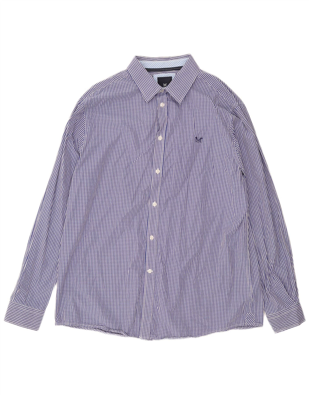 Мужская рубашка классического кроя J. Crew XL, синяя, хлопок в мелкую клетку