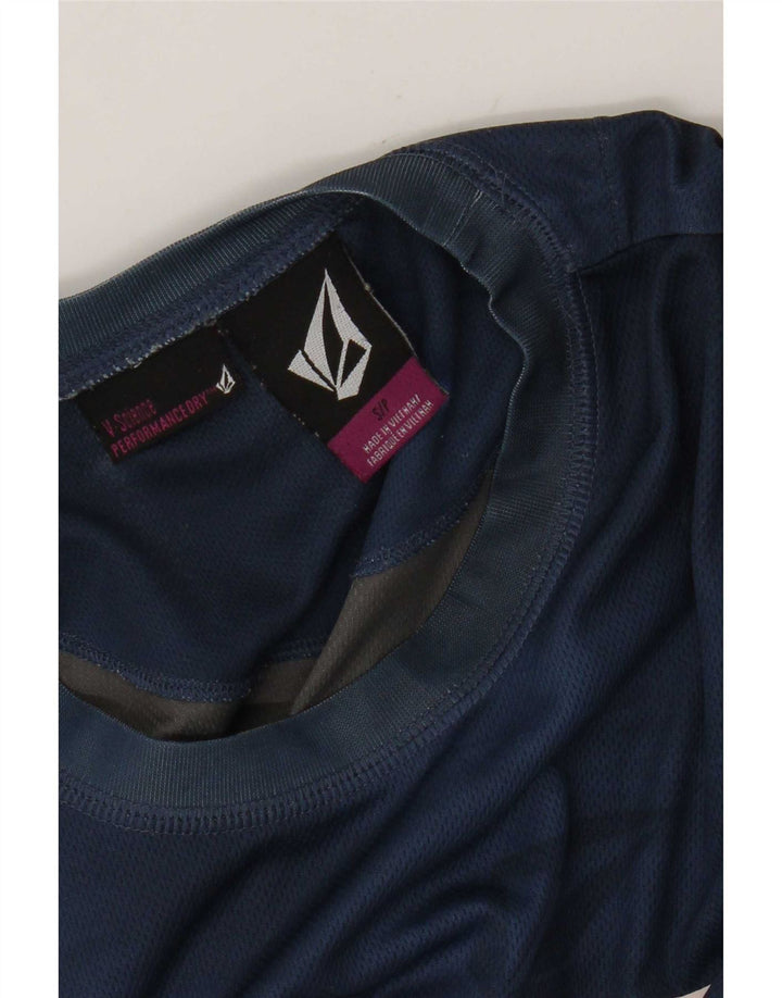 Volcom Мужской топ с рисунком с длинным рукавом, маленький, темно-синий