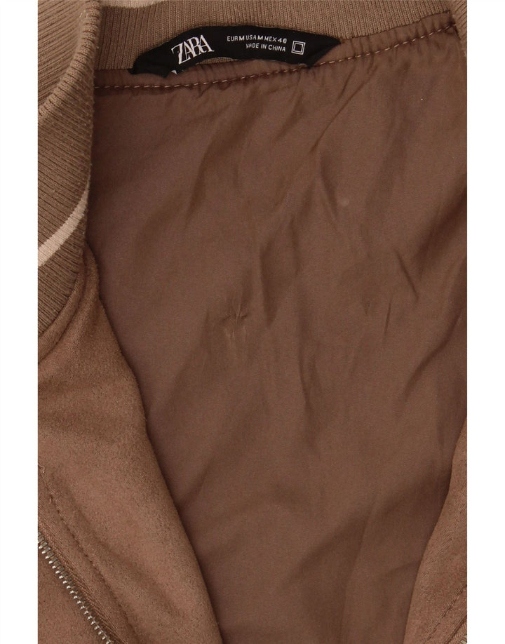 Мужская куртка-бомбер Zara UK 38, средний коричневый