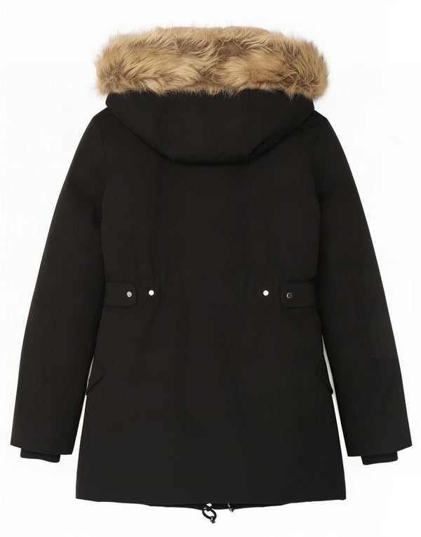Женская парка из шерпы Zara Extreme с капюшоном UK 6 XS, черная