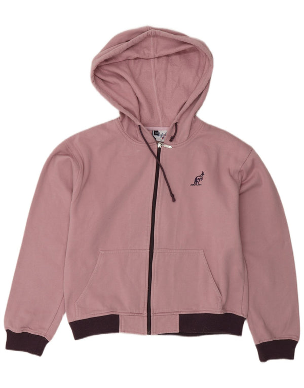 AUSTRALIAN L'ALPINA Womens Graphic Zip Hoodie Sweater IT 42 Medium Pink