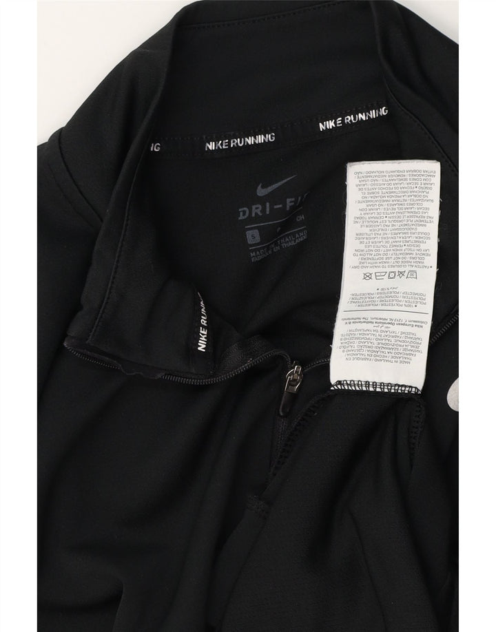 Женский пуловер с воротником на молнии NIKE Dri Fit UK 10, маленький черный цвет