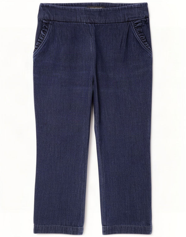 Zara Женские прямые укороченные брюки, большие W30 L24, темно-синие