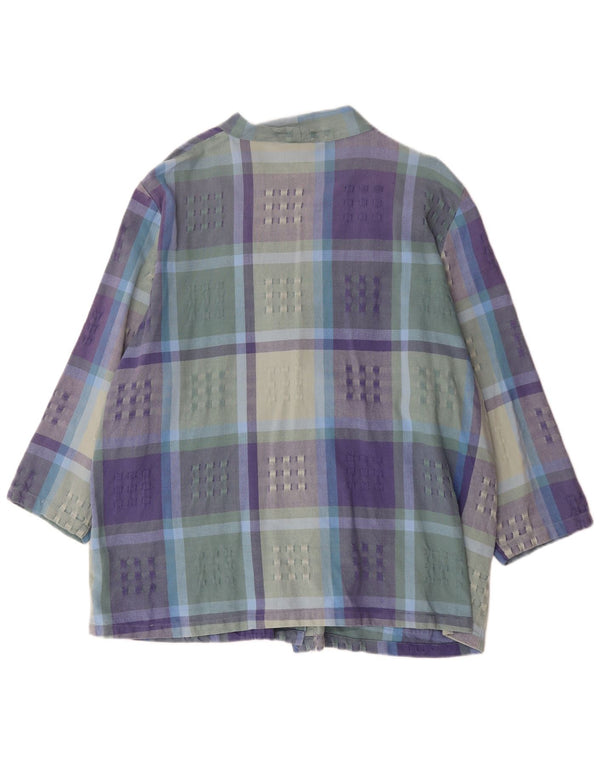 Винтажный женский пиджак с рукавом 3/4 IT 52/54 2XL в разноцветную клетку