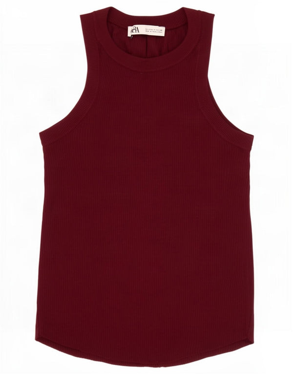 Женский жилет Zara Top UK 8, маленький бордовый, вискоза