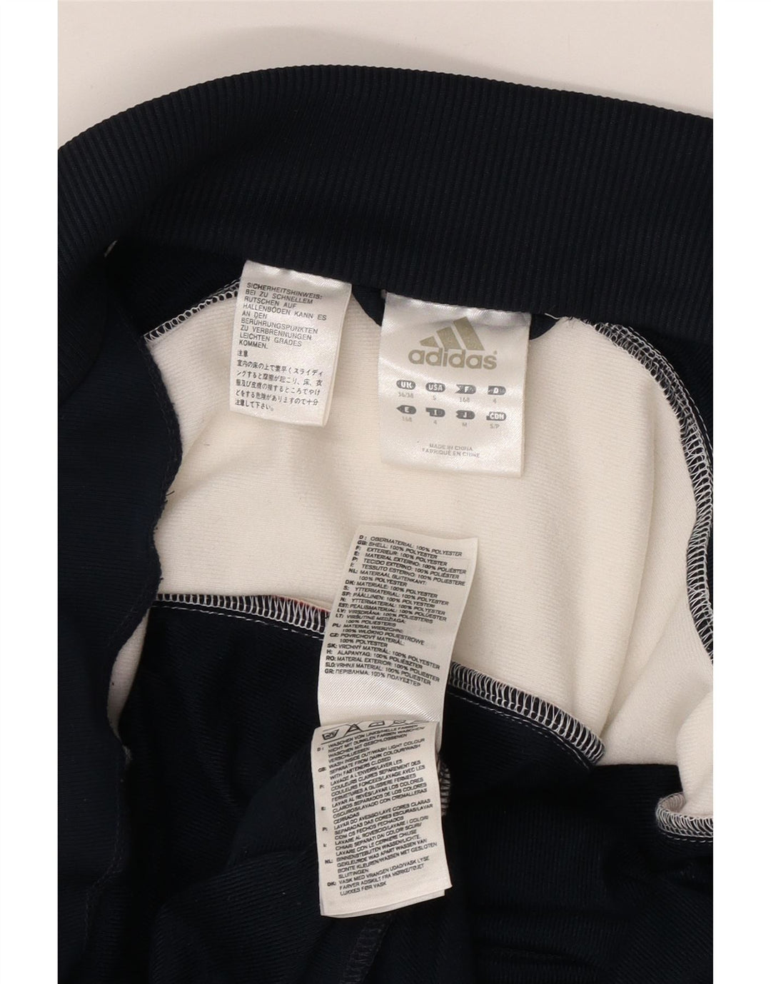 Мужская спортивная куртка ADIDAS UK 36/38, маленькая, темно-синяя, с цветными блоками