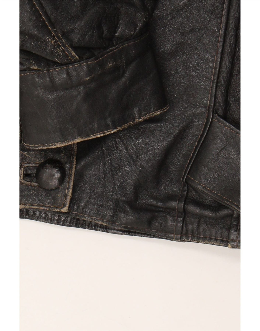 VINTAGE Womens Oversized Leather Jacket UK 14 Medium Black Leather Vintage Vintage and Second-Hand Vintage from Messina Hembry 