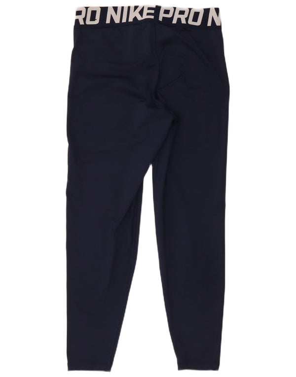 Женские леггинсы с рисунком Nike Dri Fit UK 14, средний темно-синий, полиэстер