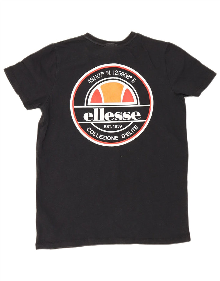Футболка Ellesse с рисунком для мальчиков, топ 8–9 лет, средний черный, хлопковый