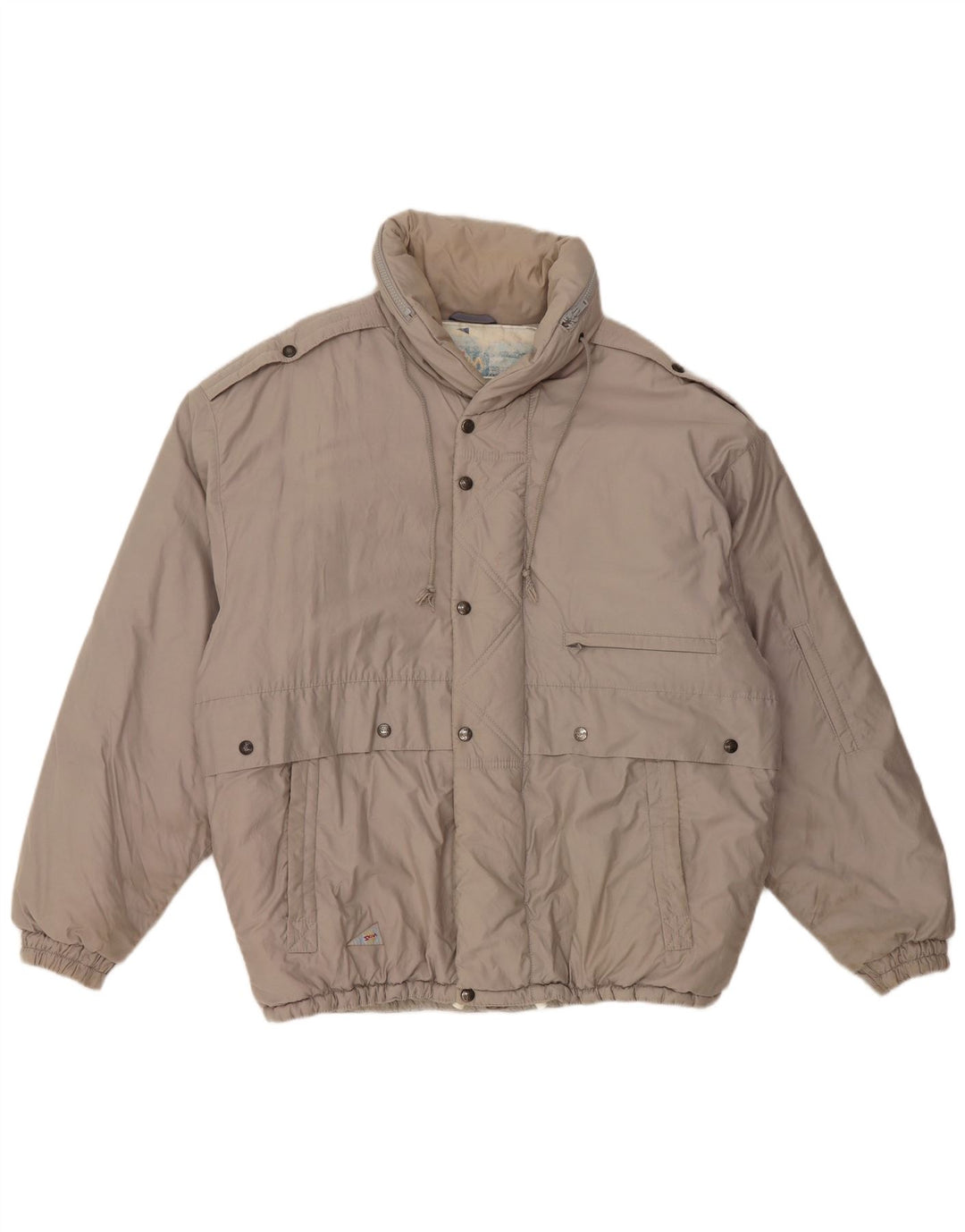 Skila Мужская стеганая куртка с капюшоном EU 50, большой серый хлопок