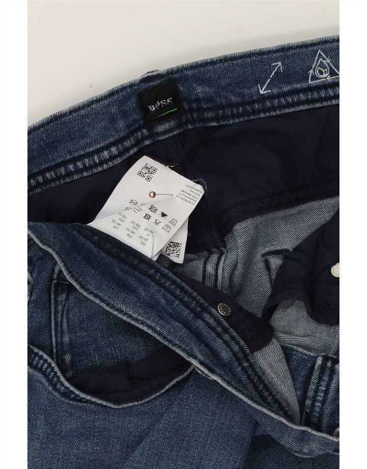 Мужские узкие джинсы Hugo Boss W36 L30, синий хлопок