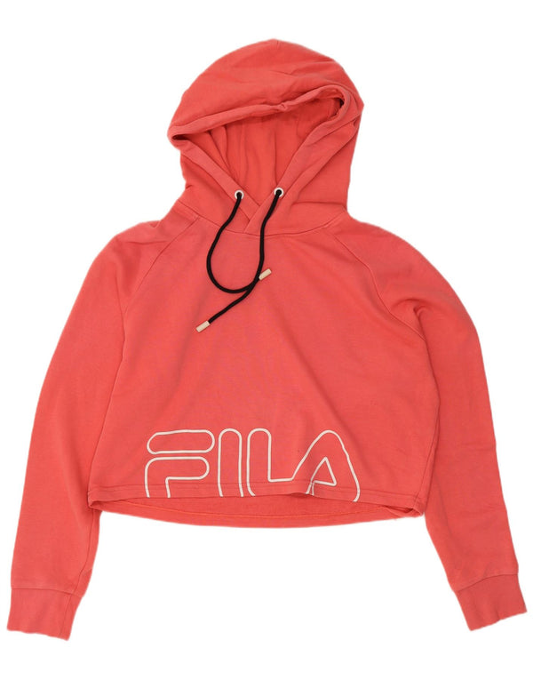 Fila Женский укороченный джемпер с капюшоном большого размера UK 6 XS Розовый
