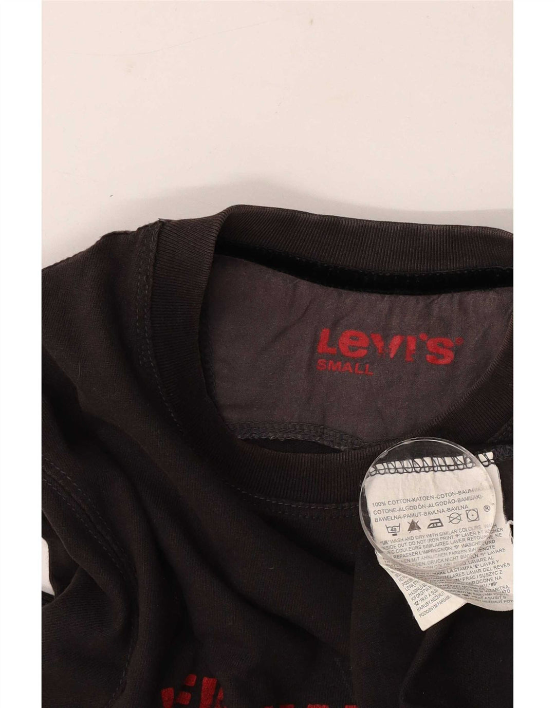 Мужской топ с рисунком Levi's, маленький черный хлопок с длинными рукавами