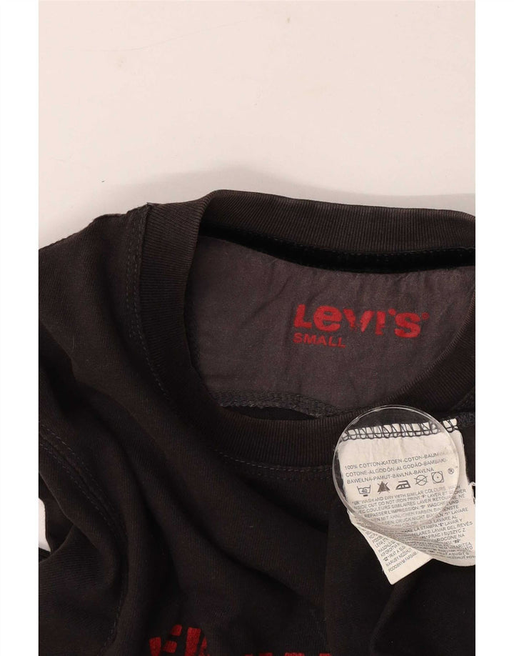 Мужской топ с рисунком Levi's, маленький черный хлопок с длинными рукавами
