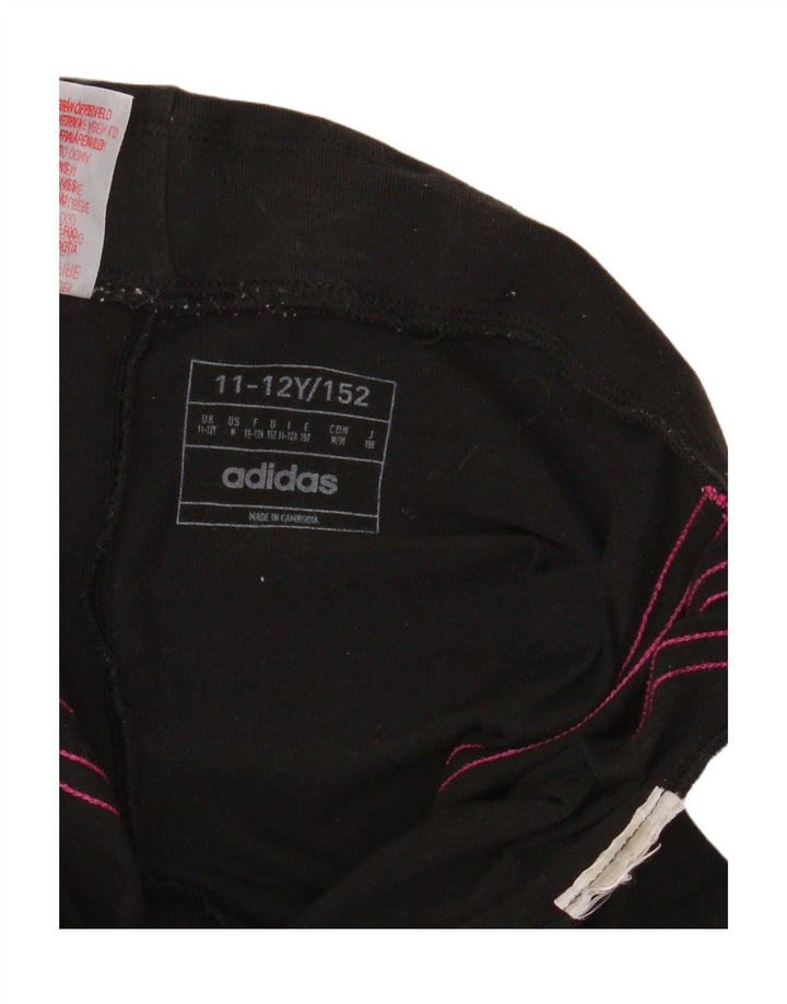 Леггинсы ADIDAS для девочек 11-12 лет, черные