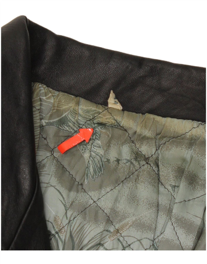 Винтажная мужская кожаная куртка UK 44 2XL черная