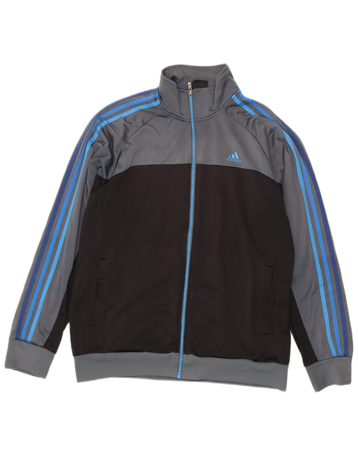 Мужская спортивная куртка Adidas UK 44/46, большой серый полиэстер с цветными блоками
