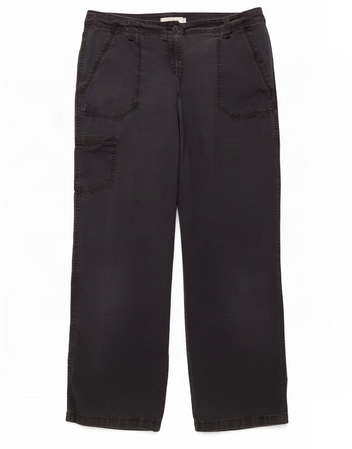 Женские прямые брюки карго Marks & Spencer, средние W34 L30, черные, хлопковые