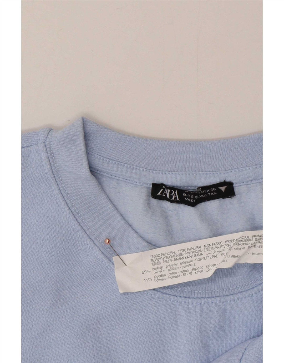 Женский укороченный свитшот оверсайз Zara UK 10, маленький синий полиэстер