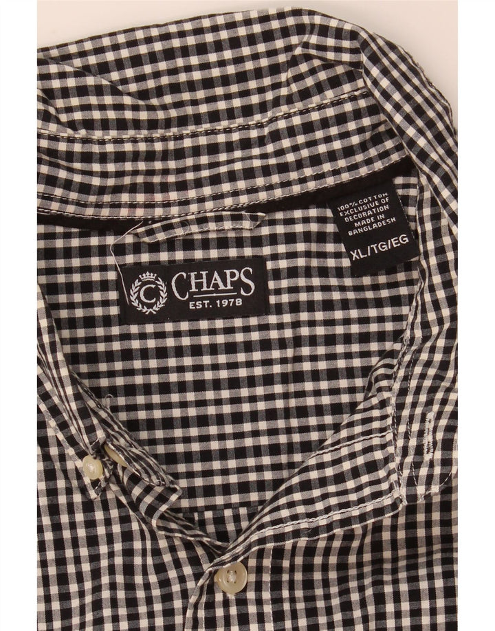 Мужская рубашка Chaps XL, черный хлопок в мелкую клетку
