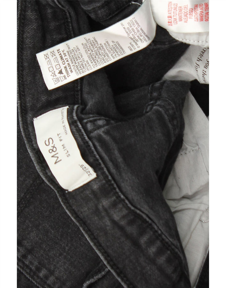 Мужские узкие джинсы Marks & Spencer W32 L26, черный хлопок