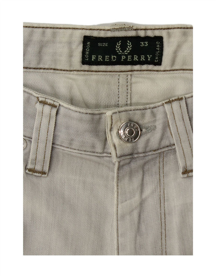 Мужские узкие джинсы FRED PERRY W33 L29 серые, хлопок