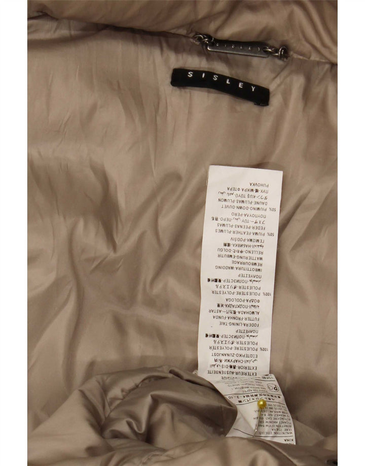 Женское двубортное пуховое пальто с капюшоном Sisley IT 42 Medium Beige