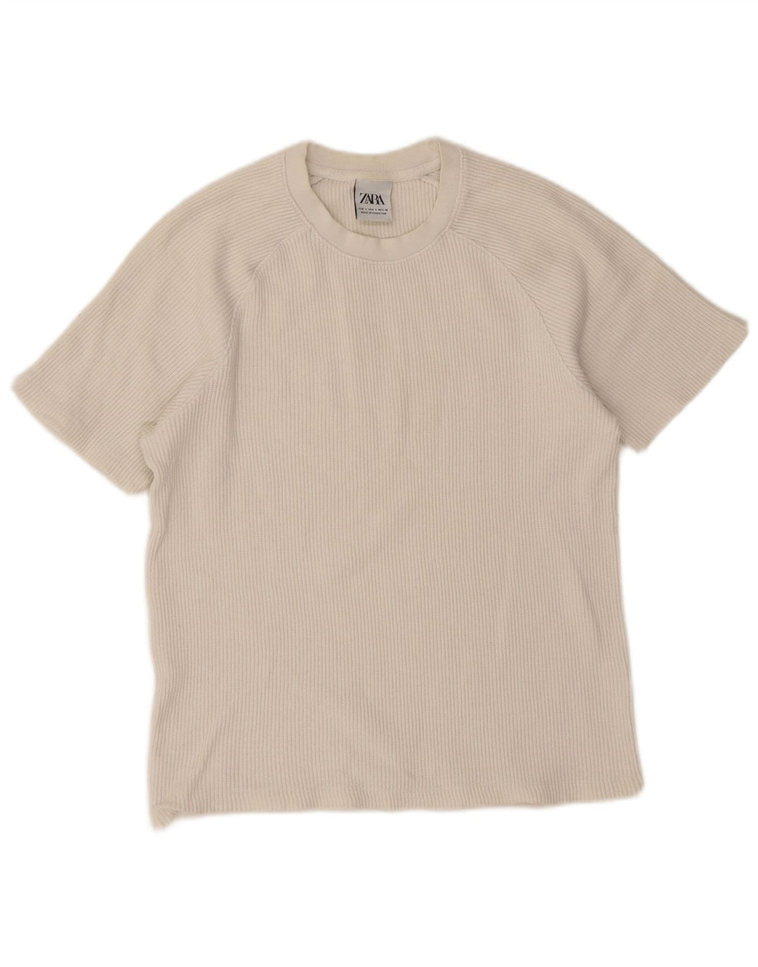 Женская футболка оверсайз Zara Top UK 10, маленький белый хлопок