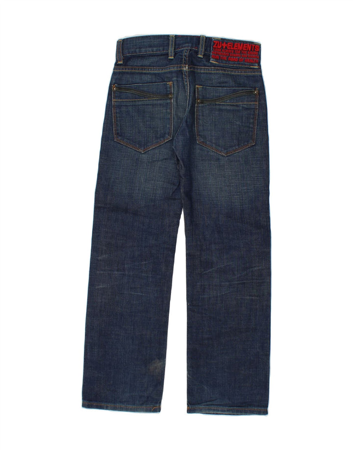 ZU ELEMENTS Girls Straight Jeans 7-8 Years W26 L24  Navy Blue Vintage Zu Elements and Second-Hand Zu Elements from Messina Hembry 