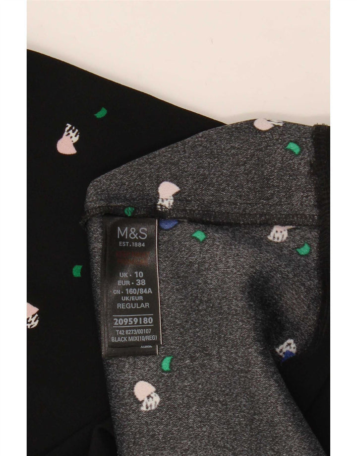 Женское платье трапециевидного силуэта с абстрактным узором Marks & Spencer, Великобритания, 10, маленькое черное