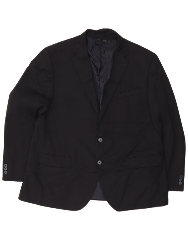Мужской пиджак с 2 пуговицами Marks & Spencer UK 48 4XL Темно-синий полиэстер